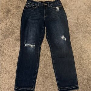 Judy Blue Dark Wash Distressed Boyfriend jeans